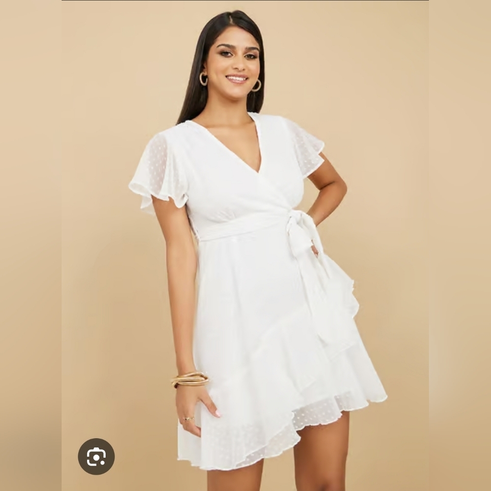 Elegant White Wrap Dress